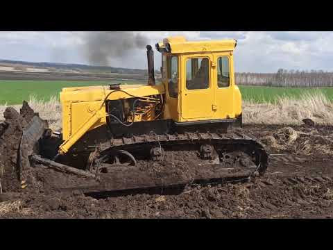 Видео: Бульдозер ЧТЗ Т-130  ПЛАНИРОВКА  ДОРОГИ