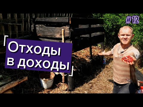 Видео: Отходы в доходы!  Убираю сено. Дом для червей.