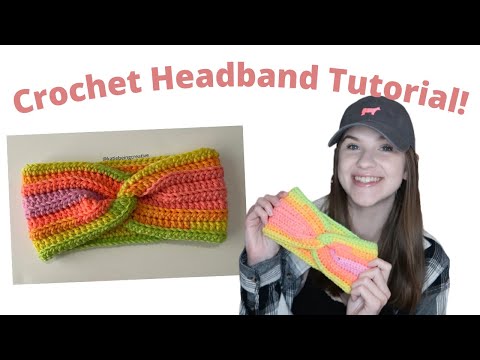 Видео: Как связать крючком повязку на голову для начинающих — простой и быстрый урок по вязанию крючком ...