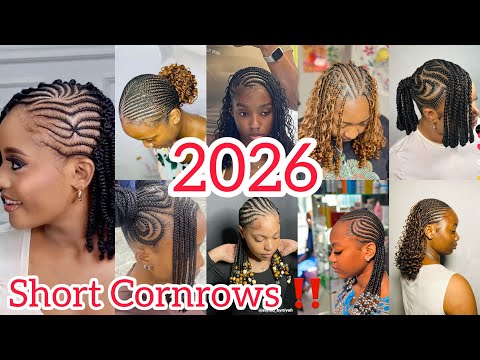 Видео: ‼️Новые и самые стильные короткие прически с косами-афрроуз для темнокожих африканских женщин 202...