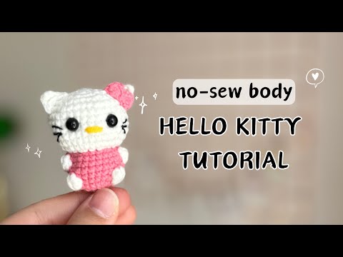 Видео: Амигуруми Хелло Китти | Как связать Hello Kitty крючком - Брелок.