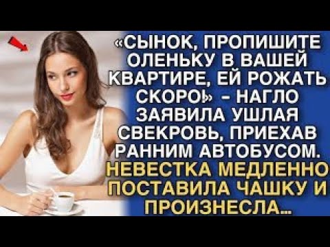 Видео: «СЫНОК, ПРОПИШИТЕ ОЛЕНЬКУ В ВАШЕЙ КВАРТИРЕ, ЕЙ РОЖАТЬ СКОРО!» - НАГЛО ЗАЯВИЛА УШЛАЯ СВЕКРОВЬ…