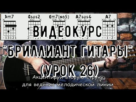 Видео: Курс А  Никонова “Бриллиант Гитары“ Урок 26 1 6 4 7 в Bm