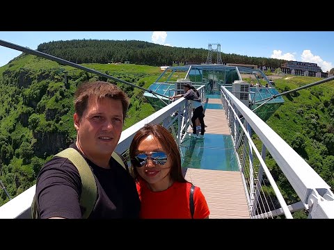 Видео: Прозрачный мост с бриллиантом каньон в Грузии. Цалка Дашбаши из Тбилиси до Батуми через Цалку и горы