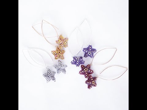 Видео: Мастер-класс по плетению из бисера: маленькие серьги-звездочки