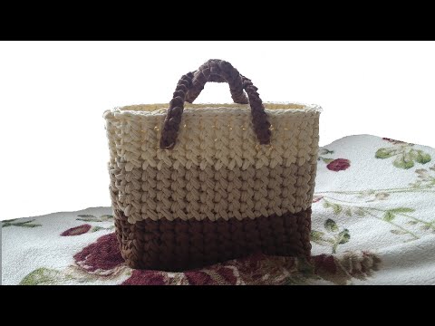 Видео: Вязание крючком. Сумка. Трикотажная пряжа