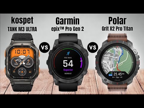 Видео: Kospet TANK M3 ULTRA против Garmin epix™ Pro (Gen 2) – Sapphire Edition против Polar Grit X2 Pro ...