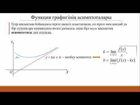 Видео: 13.4 Туындыны қолдану. Асимптота.