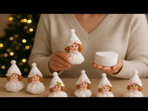 Видео: Очень мило и просто 😍Рождественские куклы с ватными дисками для макияжа🎄Просто и весело