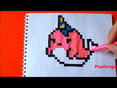 Видео: Как нарисовать Дельфина Единорога по клеточкам How to draw Dolphin Unicorn Pixel Art