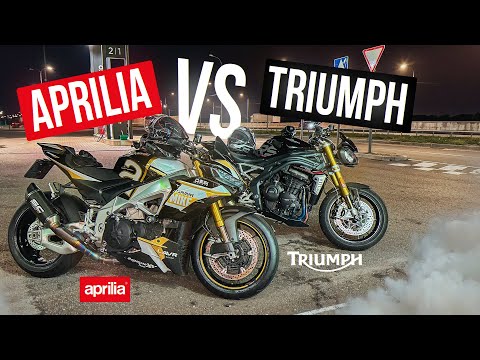 Видео: Aprilia Tuono V4 Factory VS Triumph Speed Triple 1200 RS | БИТВА НЕЙКЕДОВ!