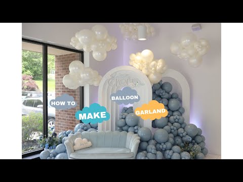 Видео: Мастер-класс по созданию гирлянды из воздушных шаров Cloud 9 | Монохромная гирлянда | Как сделать...
