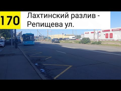 Видео: Автобус 170. Лахтинский разлив - Репищева ул.