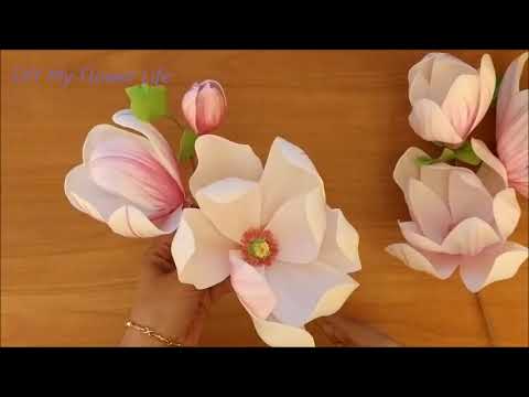 Видео: МК Ветка Магнолии из фоамирана 1я часть