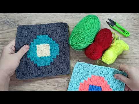 Видео: ВЯЖЕМ ПЛЕД В ТЕХНИКЕ С2С    ПЕРВЫЙ КВАДРАТ