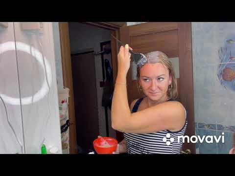 Видео: Окрашивание волос от седины и желтизны Kapous 8/1 и оксид 9%