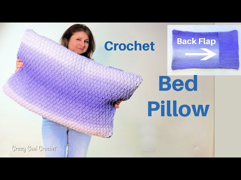 Видео: Вязаная крючком подушка для кровати / Откидной клапан для легкого снятия