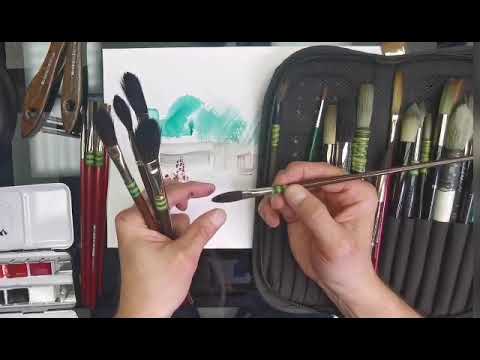 Видео: Кисти. Пленэрный арсенал акварелиста. Brushes. Brushes for watercolor plein air.