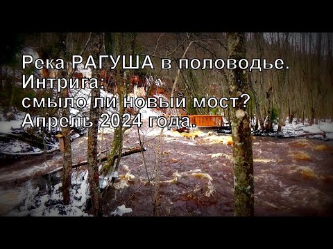 Видео: Река Рагуша в половодье. Интрига: Смыло ли новый мост? Апрель 2024 года.