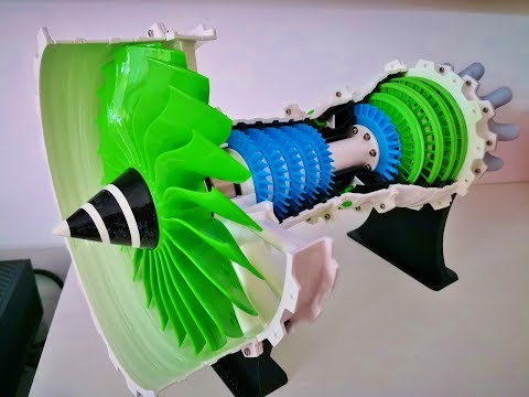 Видео: Турбовентиляторный двигатель на 3D принтере - сборка и принцип работы 3D Printed Gas Turbine DIY