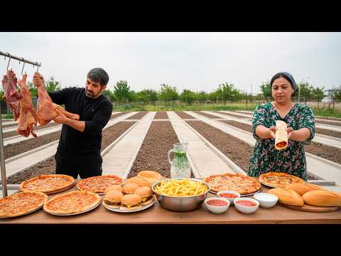 Видео: Азербайджанка приготовила 50 гамбургеров, 10 лахмаджунов и много еды за 1 день