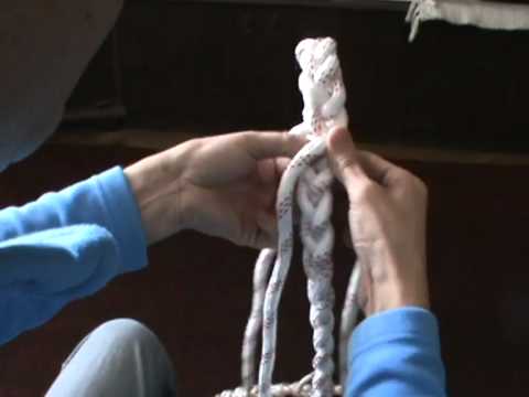 Видео: Рывковый трос косичка. Делаем петлю..avi