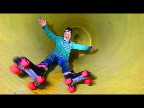 Видео: В ТРУБЕ НА РОЛИКАХ | ПРОЕХАЛИ ПОЛ-КИЕВА ПОД ЗЕМЛЕЙ !!