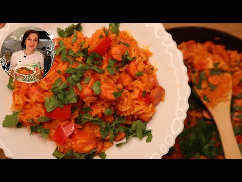 Видео: БЫСТРЫЙ УЖИН, рис с сосисками и овощами ПО-НОВОМУ,  Ужин на Скорую руку