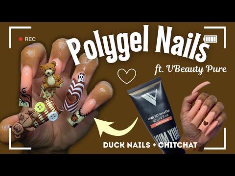 Видео: Полигель для ногтей: осенний дизайн, кончики «уточки», VBeauty AcrylGel и многое другое 🤎