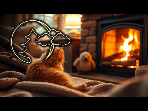 Видео: Релакс, Исцеляющее Мурлыканье кошки у камина, для сна 😺 A purring cat next to the fireplace #23