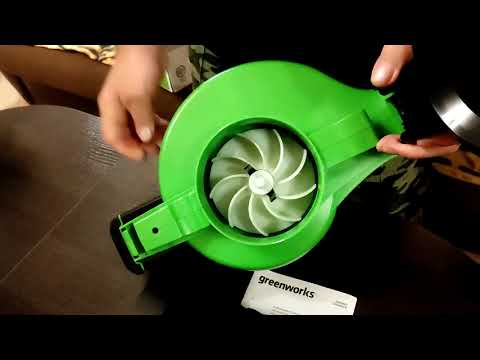 Видео: Воздуходувка садовая пылесос Greenworks GD40VII