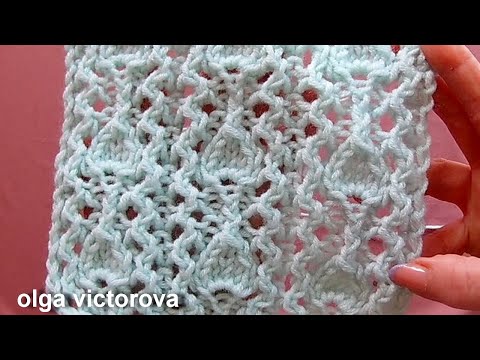Видео: Романтичный флер Японские ажурные дорожки 738 Узоры спицами