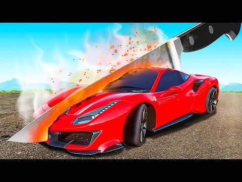 Видео: НОЖ СМЕРТИ! РАСКАЛЕННЫЙ НОЖ ПРОТИВ МАШИН В BeamNG.drive