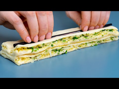 Видео: Купите сразу две пачки слоеного теста и приготовьте вкуснейшие слойки с сыром