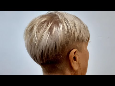 Видео: Короткая женская стрижка с выстриженным затылком.