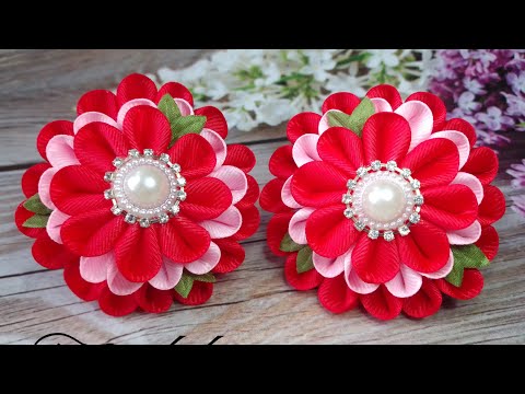 Видео: Очень красивый цветок с репсовой ленты.