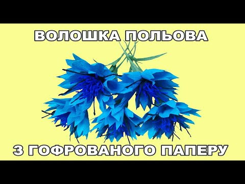 Видео: DIY/ВОЛОШКА ПОЛЬОВА З ГОФРОВАНОГО ПАПЕРУ