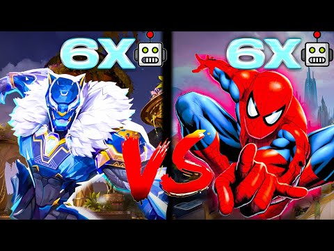 Видео: 6 ЧЕЛОВЕК-ПАУКОВ ПРОТИВ 6 ЧЁРНЫХ ПАНТЕР. ЖЁСТКАЯ СХВАТКА БОТОВ В MARVEL RIVALS