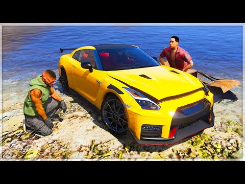 Видео: Джонни мен Касой Балшық Су Арасынан Nissan GT-R Көлігін тауып алды! (GTA V)