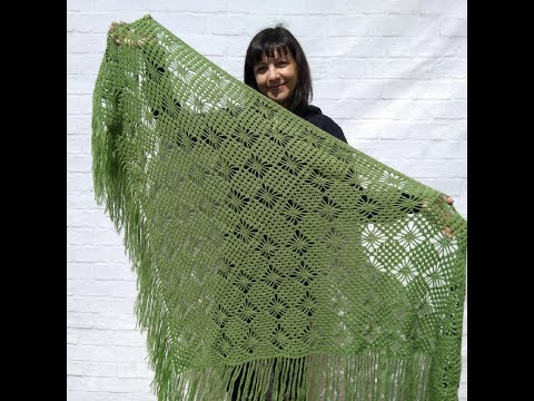 Видео: Узор для шали крючком №7   экспресс МК (crochet shawl pattern)