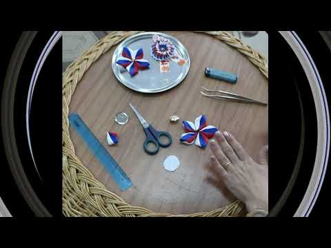Видео: Мастер-класс по изготовлению броши "Триколор" в технике канзаши