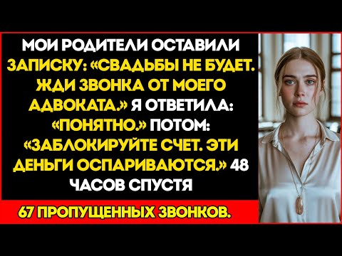 Видео: Мои родители оставили записку Свадьба ОТМЕНЯЕТСЯ. Жди звонка от моего адвоката. Я не стала спорить.
