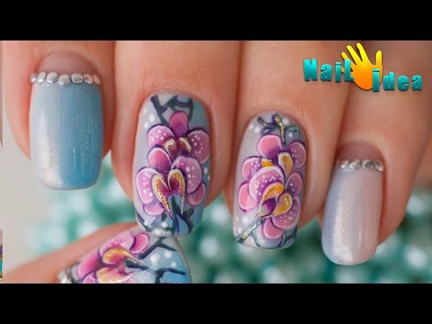Видео: Дизайн ногтей видео урок "Дикая Орхидея" | Маникюр с цветами | Китайская роспись ногтей | One Stroke
