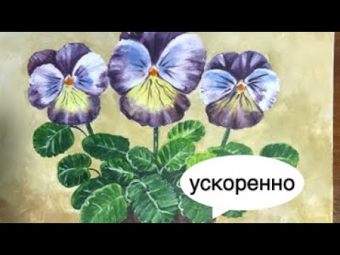 Видео: Oil painting flowers Как написать Анютины глазки (ускоренно)