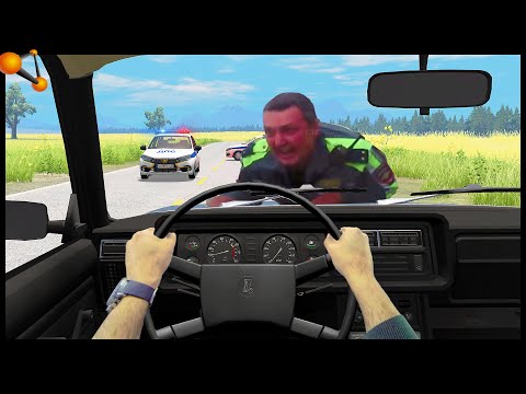 Видео: ПРОКАТИЛ ДПС'ника НА КАПОТЕ! - BeamNg Drive