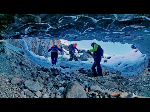 Видео: Попасть в сердце ледника - водопад Алибек и Алибекский ледник