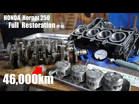 Видео: Полная реставрация мотоцикла Honda Hornet 5 | Разобрать и измерить двигатель с большим пробегом.
