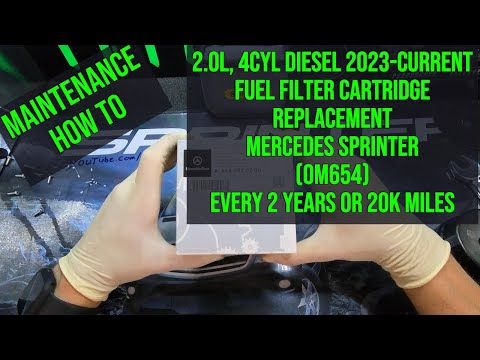 Видео: Замена картриджа топливного фильтра для дизельного двигателя Mercedes Sprinter 2.0L с 2023 г. по ...