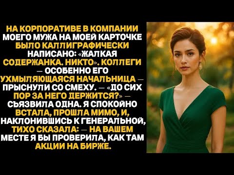 Видео: Мой муж и его начальница смеялись надо мной — но одного шёпота хватило, чтобы стереть их ухмылки...