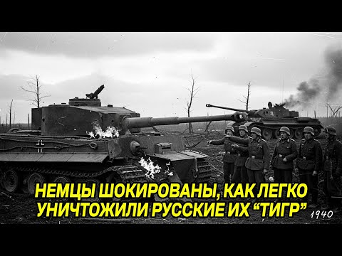 Видео: Немецкие танкисты не верили своим глазам: один выстрел советского ИС-2 разнёс «неуязвимый» Тигр